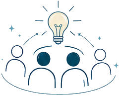 People building and exchanging ideas together